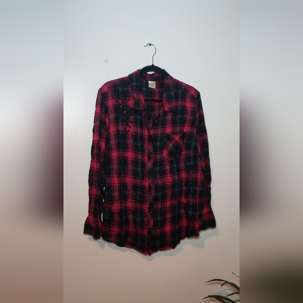 Plaid Button-Up Shirt